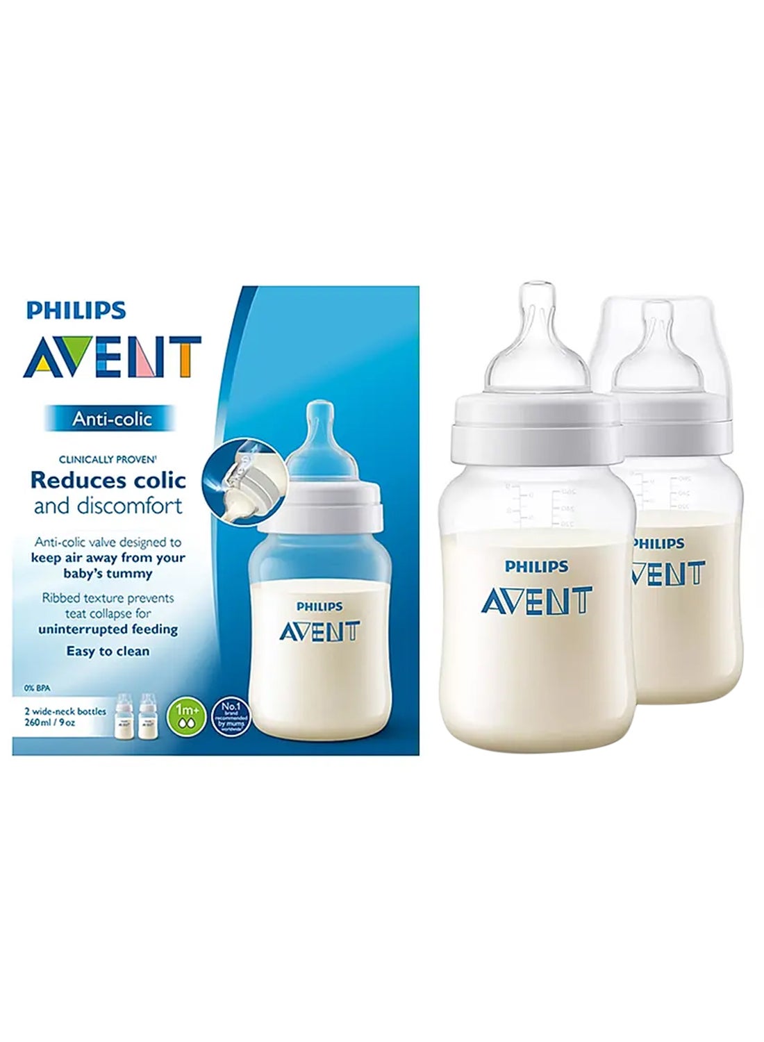 PHILIPS AVENT Anti-Colic Bottle 260Ml | 2 Bottles